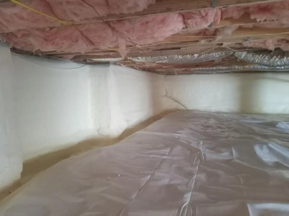 Crawl space encapsulation with closed-cell spray foam for Roof Leak Repair in Philadelphia
